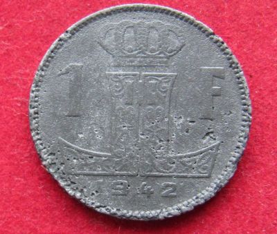 Лот: 15314945. Фото: 1. Бельгия 1 франк, 1942г. Остальные страны