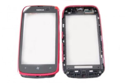 Лот: 4813728. Фото: 1. Тачскрин Nokia 610 Lumia с рамкой... Дисплеи, дисплейные модули, тачскрины