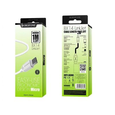 Лот: 22151027. Фото: 1. Кабель BOROFONE microUSB BX-14... Дата-кабели, переходники