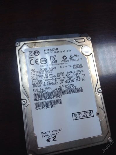 Лот: 5620121. Фото: 1. Жесткий диск 2,5" 500gb Hitachi. Жёсткие диски (HDD)