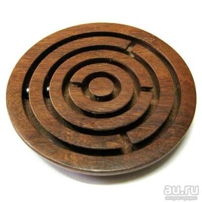 Лот: 13290097. Фото: 1. Игра лабиринт 15 см дерево подарок. Настольные игры, карты