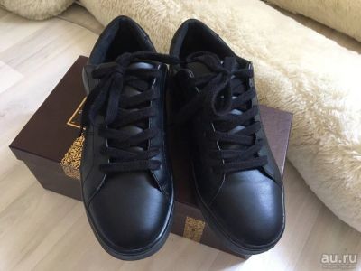 Лот: 9564407. Фото: 1. Кеды мужские черные из кожи Mango... Кеды, кроссовки, слипоны