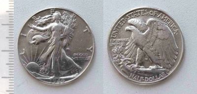 Лот: 8272648. Фото: 1. США. 1/2 доллара 1946 (серебро... Америка
