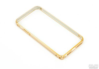 Лот: 13475919. Фото: 1. Бампер iPhone 5/5S металл золото... Чехлы, бамперы