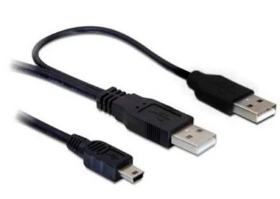 Лот: 2310471. Фото: 1. USB на miniUSB с двойным питанием... Шлейфы, кабели, переходники