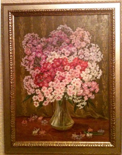 Лот: 3346395. Фото: 1. Картина «Флоксы», автор Вера Полынская... Картины, гравюры