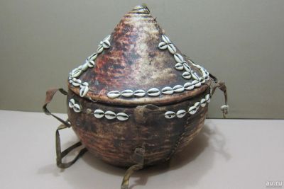 Лот: 17425869. Фото: 1. Кожаная чаша для инжиры (эфиопский... Предметы интерьера и быта