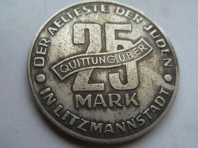 Лот: 10105441. Фото: 1. 25 марок 1943 года ГЕТТО Лодзь. Германия и Австрия