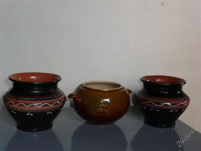 Лот: 1715521. Фото: 1. Горшочки под жаркое 3 шт. Столовые приборы, ножи