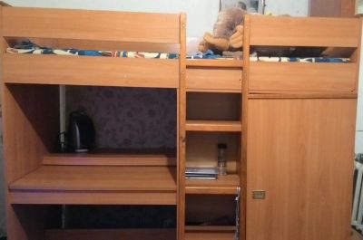 Лот: 6791331. Фото: 1. Кровать чердак с матрасом. Детские кровати и кроватки