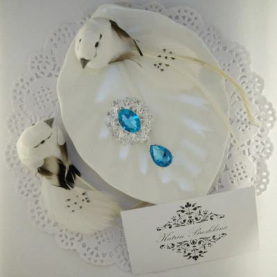 Лот: 8930759. Фото: 1. Брошь с капелькой без крепления. Скрапбукинг