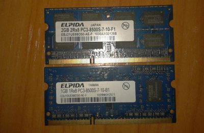 Лот: 3735500. Фото: 1. ddr3 1Gb + 2Gb для ноута. Оперативная память