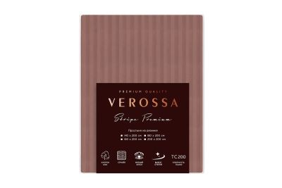 Лот: 24378920. Фото: 1. Простыня на резинке Verossa Stripe... Одеяла, подушки