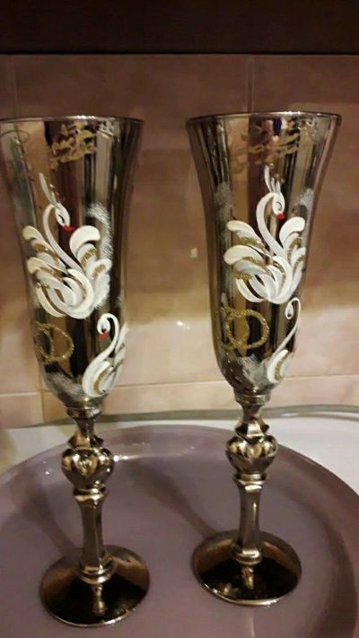 Лот: 19088612. Фото: 1. Свадебные бокалы. Свадебная атрибутика и декор