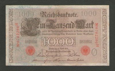Лот: 15686689. Фото: 1. 1000 марок 1910 года. Германия... Германия и Австрия