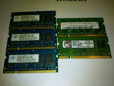 Лот: 4171873. Фото: 1. Память SO-DIMM DDR2 DDR-II 5 шт... Оперативная память