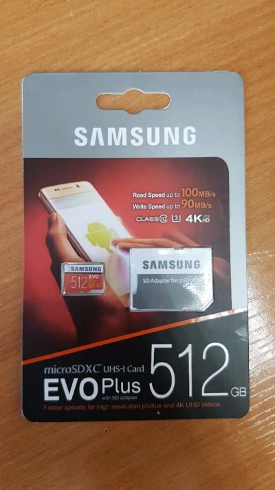 Лот: 15670657. Фото: 1. Флешка Samsung Evo Plus 512 копия. Карты памяти