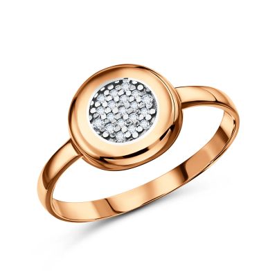 Лот: 23824319. Фото: 1. Золотое кольцо с бриллиантами. Кольца, перстни