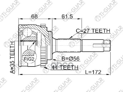 Лот: 21869906. Фото: 1. Шрус Tg-7470Z44/Ni-070A44* Tiguar... Другое (автозапчасти)