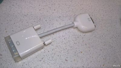 Лот: 12824089. Фото: 1. Apple DVI to VGA адаптер оригинальный. Шлейфы, кабели, переходники
