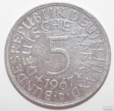 Лот: 2903374. Фото: 1. 5 марок 1967 год. Германия (ФРГ... Германия и Австрия