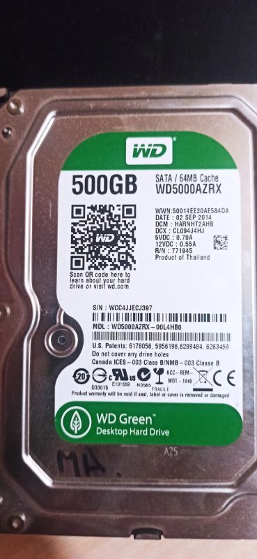 Лот: 19878732. Фото: 1. Hdd 500 GB. Жёсткие диски (HDD)