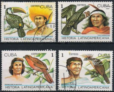 Лот: 19579512. Фото: 1. 1987. Куба. Птицы и латиноамериканская... Марки