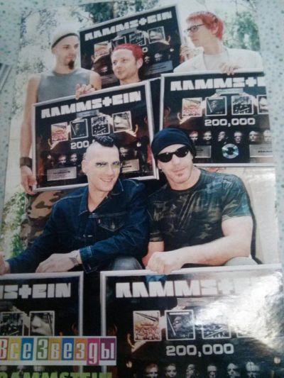 Лот: 5129596. Фото: 1. Постер плакат Rammstein 3. Наклейки, карточки, вкладыши