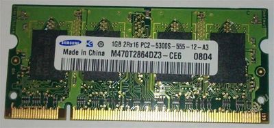 Лот: 1187867. Фото: 1. samsung DDR2 1GB 2Rx16 PC2-5300S-555-12-A3. Оперативная память