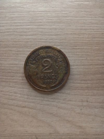 Лот: 14923460. Фото: 1. Монета Франция 2 франка 1939г... Европа