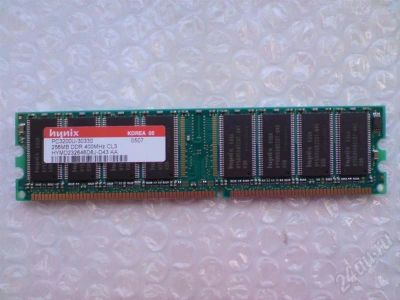 Лот: 528521. Фото: 1. Hynix PC3200U-30330 256Mb DDR400... Оперативная память