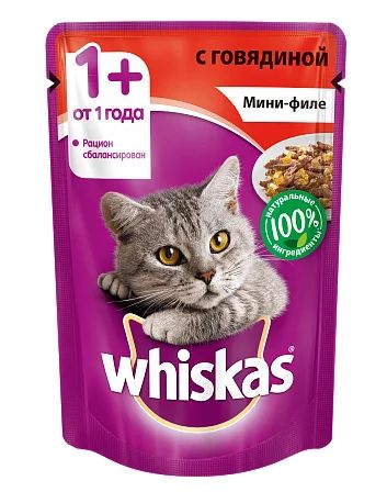 Лот: 16212673. Фото: 1. (Вискас) Мини-филе Говядина 85гр... Корма
