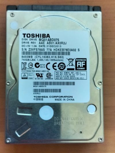 Лот: 20872752. Фото: 1. Жёсткий диск Toshiba MQ01ABD075... Жёсткие диски (HDD)