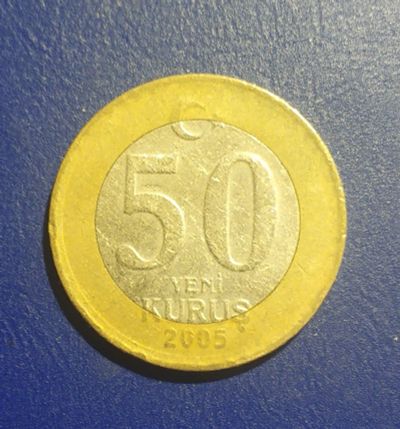 Лот: 25026966. Фото: 1. Турция 50 курушей 2005 г. Европа