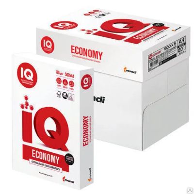 Лот: 21589424. Фото: 1. Бумага "IQ Economy" А-4 БЕЛАЯ... Бумага