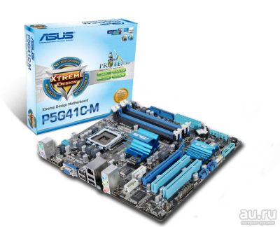 Лот: 13136258. Фото: 1. Asus P5G41C-M (LGA775, Intel®G41... Материнские платы
