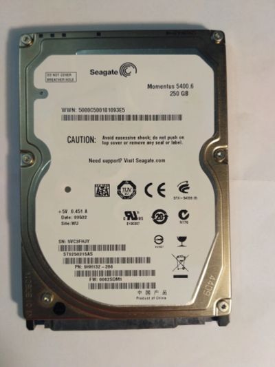 Лот: 12082738. Фото: 1. Seagate 2.5 250Gb. Жёсткие диски (HDD)