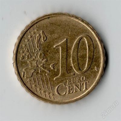 Лот: 978311. Фото: 1. 10 центов. Европа