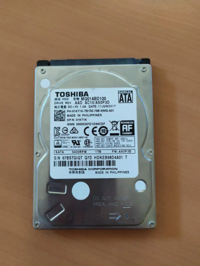 Лот: 17697346. Фото: 1. HDD Toshiba MQ01ABD100. Жёсткие диски