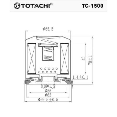 Лот: 19501689. Фото: 1. Фильтр масляный TC-1500 TOTACHI... Двигатель и элементы двигателя