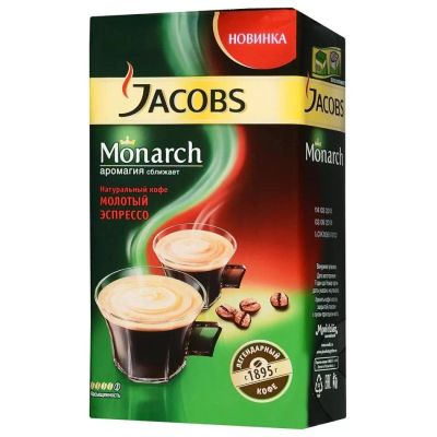 Лот: 10161905. Фото: 1. кофе молотый Jacobs Monarch брикет... Корма