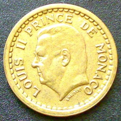 Лот: 104003. Фото: 1. Монако 1 франк 1945 Луи II. Европа