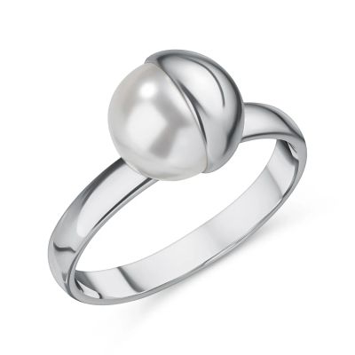 Лот: 23795283. Фото: 1. Серебряное кольцо с жемчугом SWAROVSKI... Кольца, перстни