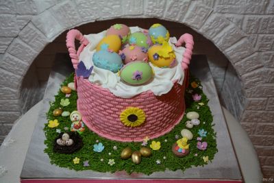 Лот: 13663725. Фото: 1. ТорТ пасхальный " корзина... Торты, пирожные