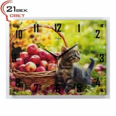 Лот: 15045182. Фото: 1. Часы настенные &quot;Котенок и... Часы настенные, настольные