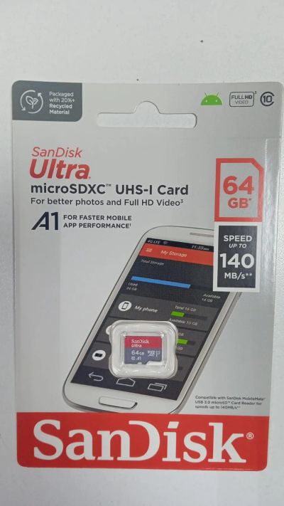 Лот: 23966514. Фото: 1. Карта памяти microCD 64 GB, 140... Карты памяти