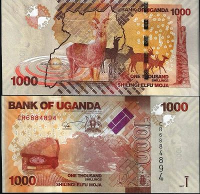 Лот: 11902985. Фото: 1. 1000 шиллингов 2017 г. Уганда... Африка