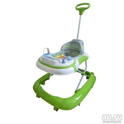 Лот: 8641572. Фото: 1. Ходунки Babyton (зеленые) с ручкой. Ходунки, прыгунки, качели