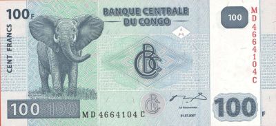 Лот: 10031555. Фото: 1. 100 франков 2007г. Конго. Пресс. Африка