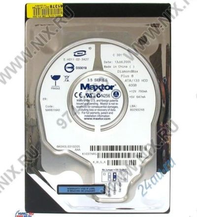 Лот: 714295. Фото: 1. Maxtor DiamondMax Plus 8. Жёсткие диски (HDD)